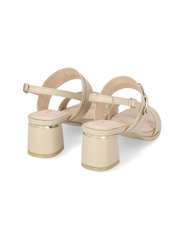 엘칸토 엘칸토 인텐스 여성 더블 스트랩 미들 힐 샌들 5.5cm LCWW38I426 착용컷