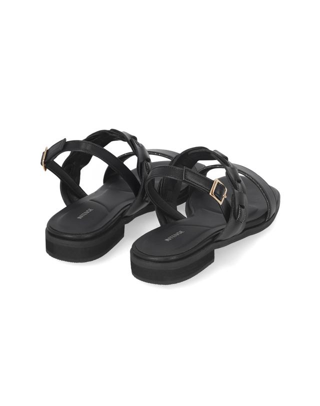 엘칸토 엘칸토 인텐스 여성 핸드 크래프트 플랫 샌들 2cm LCWW45I426 착용컷