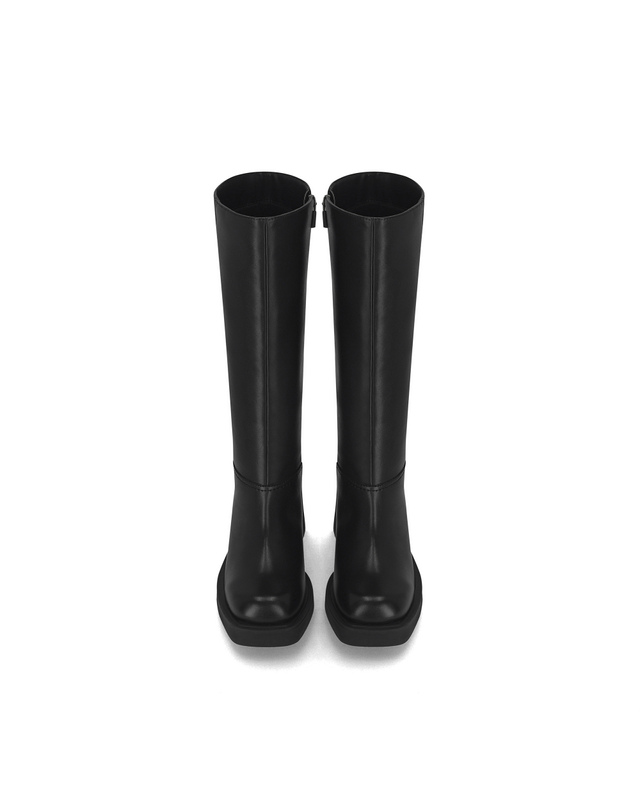 엘칸토 엘칸토 마쯔 여성 베이직 스퀘어 롱부츠 4cm LCWL73M44V 착용컷