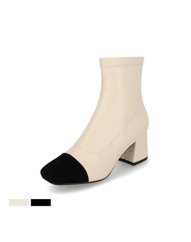 엘칸토 인텐스 여성 토캡 콤비 스판 앵클 부츠 6cm LCWA90I54V