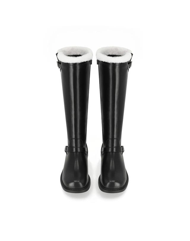 엘칸토 엘칸토 인텐스 여성 털 버클 롱 부츠 2.5cm LCWL00I54V 착용컷
