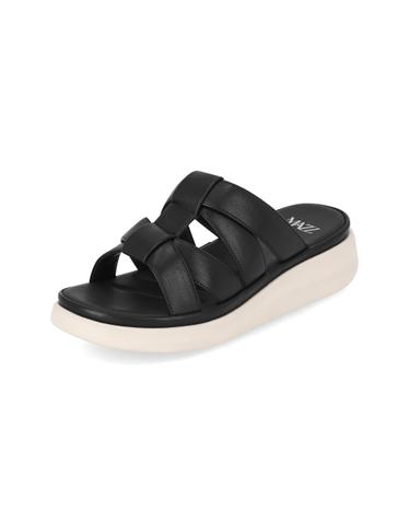 엘칸토 마쯔 여성 와이드 위빙 크로스 컴포트 뮬 3.5cm LCWW62M626