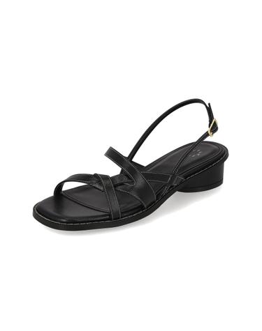 엘칸토 인텐스 여성 크로스 슬림 스트랩 로우 힐 샌들 3cm LCWW06I626