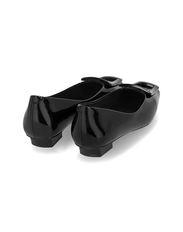 엘칸토 엘칸토 인텐스 여성 에나멜 스퀘어 오브제 플랫슈즈 1.5cm LCWD53I613 착용컷
