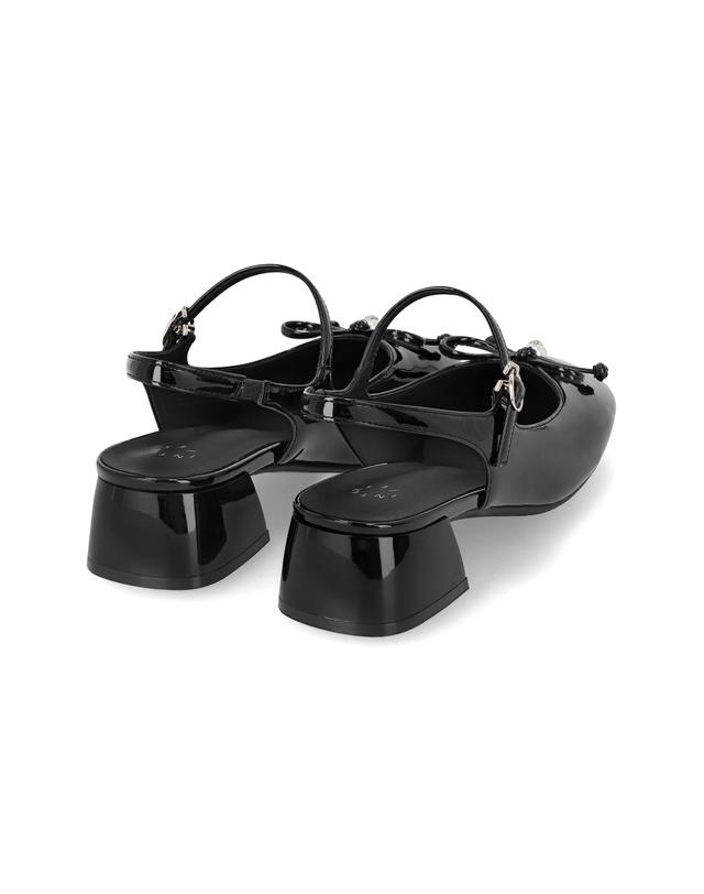 엘칸토 엘칸토 인텐스 여성 진주 리본 메리제인 슬링백 4cm LCWO29I613 착용컷