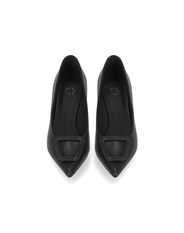 엘칸토 엘칸토 인텐스 여성 스퀘어 장식 원포인트 스틸레토 펌프스 7cm LCWD50I613 착용컷