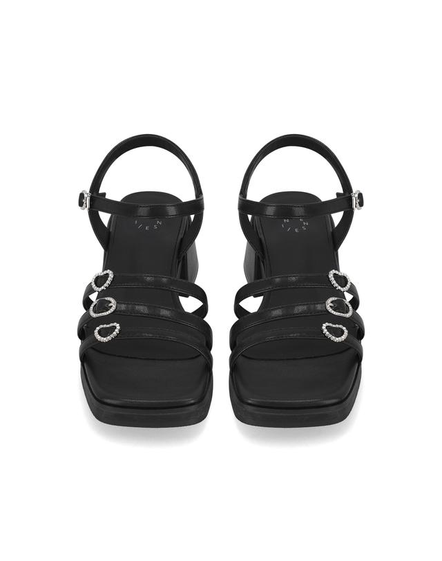 엘칸토 엘칸토 인텐스 여성 멀티 스트랩 미드힐 샌들 4cm LCWW49I626 착용컷