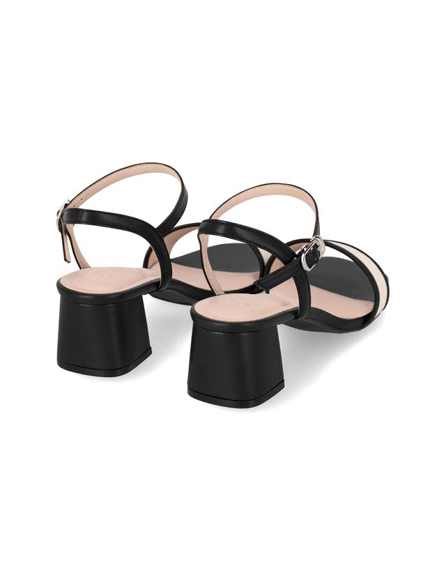 엘칸토 엘칸토 인텐스 여성 투톤 와이트 스트랩 미드힐 샌들 5cm LCWW00I626 착용컷