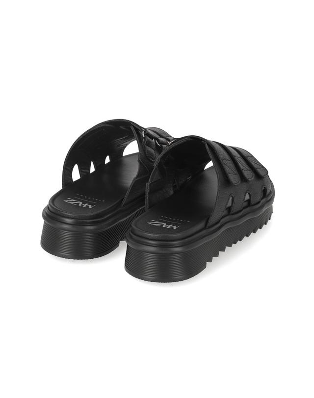 엘칸토 엘칸토 마쯔 남성 트리플 스트랩 벨크로 슬라이드 4.5cm LCMW61M626 착용컷
