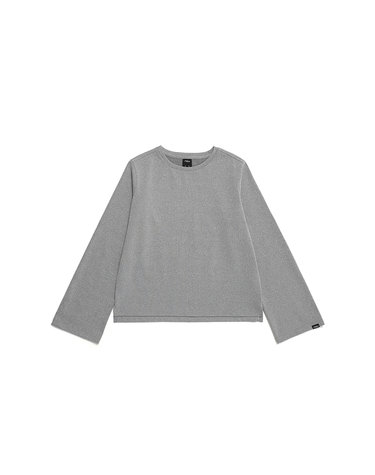 W 세미 크롭 티셔츠 SP Melange Gray