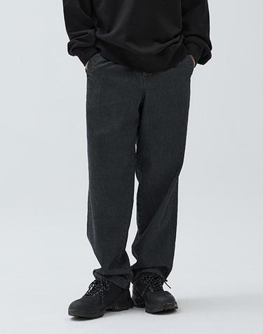 데님 스웻 세미루즈 팬츠 Black