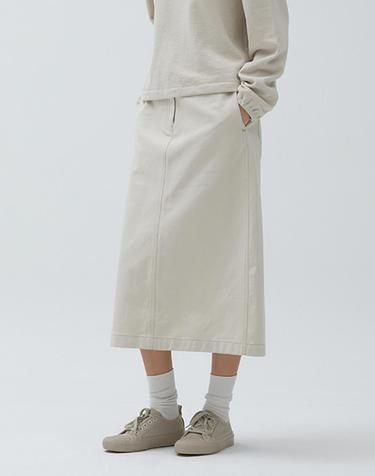 W 소프트 트윌 스커트 Light Beige