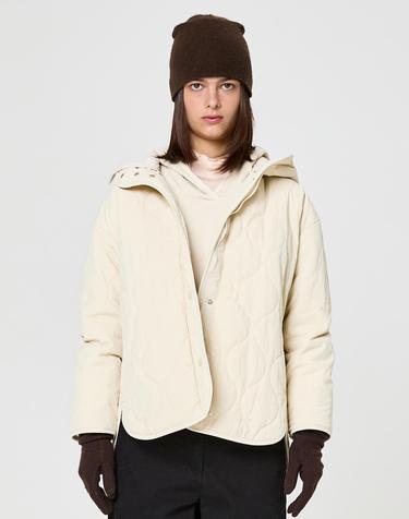 W 코지 패딩 후드 자켓 Light Beige