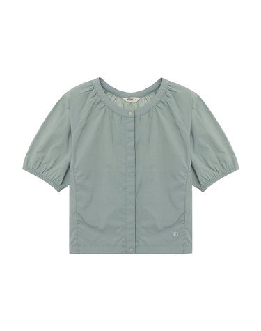 W 워케이션 볼륨 반팔 셔츠 Grayish Green