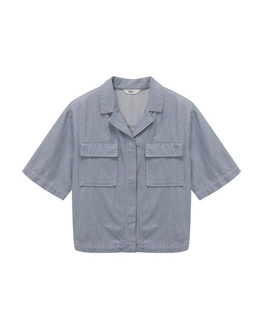 W 모달 데님 반팔 셔츠 Light Gray