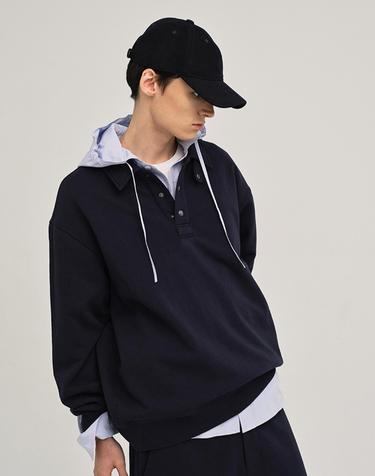 워케이션 스웻 맨투맨 Navy