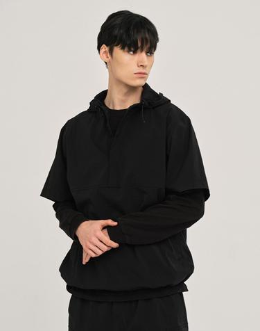 액트에어 반팔 후드 아노락 Black