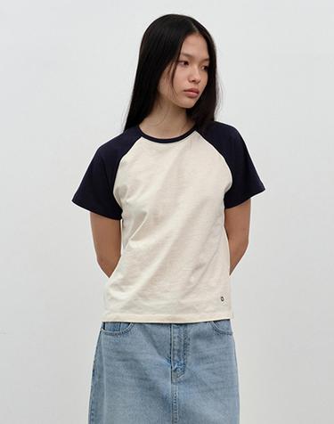 W 래글런 반팔 티셔츠 Light Yellow