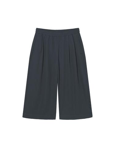 W 시어서커 8부 와이드 팬츠 Black