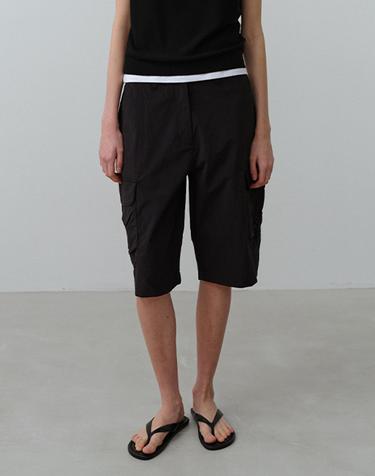 W 뱀부에어 버뮤다 카고 팬츠 Black