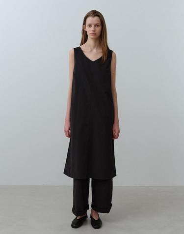 W 뱀부에어 브이넥 원피스 Black