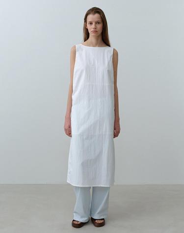 W 뱀부에어 보트넥 원피스 White