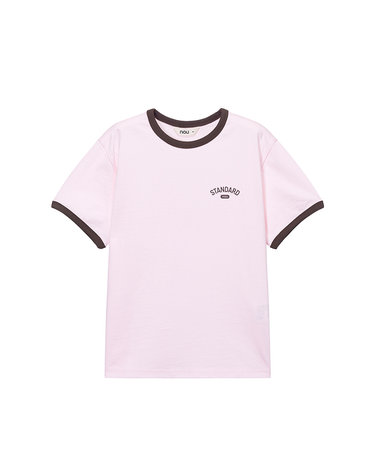 KIDS 코튼 링거 반팔 티셔츠 Light Pink