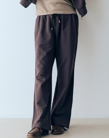 W 에센셜 스웻 부츠컷 팬츠 Brown