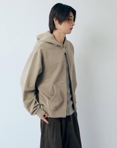 에센셜 스웻 후드 집업 Taupe