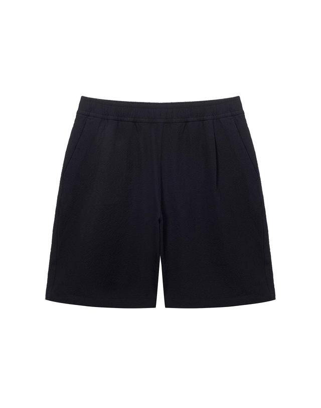 나우 페블 시어서커 하프 팬츠 Black 착용컷