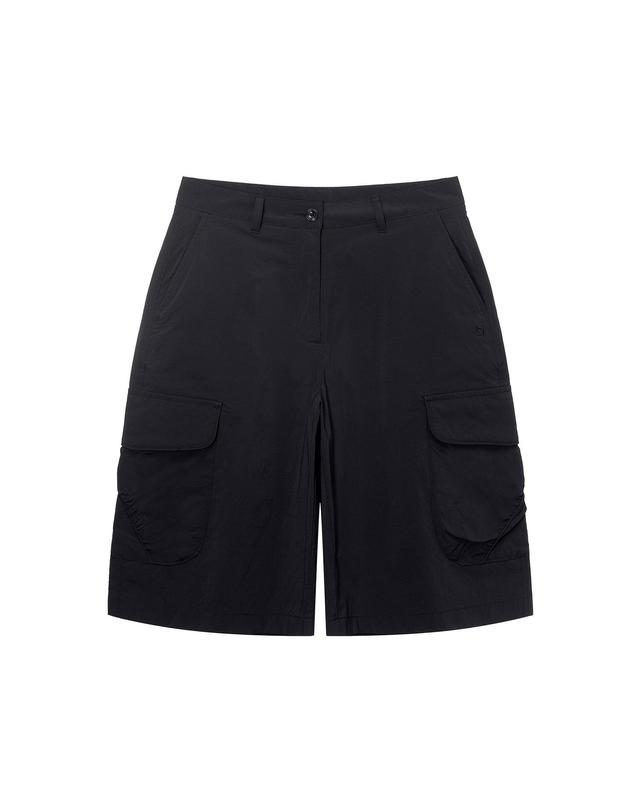 나우 W 뱀부에어 버뮤다 카고 팬츠 Black 착용컷