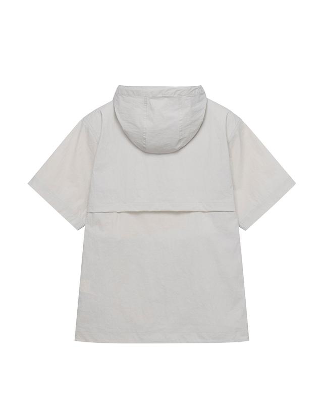 나우 에어로쉘 반팔 후드 아노락 Light Gray 착용컷