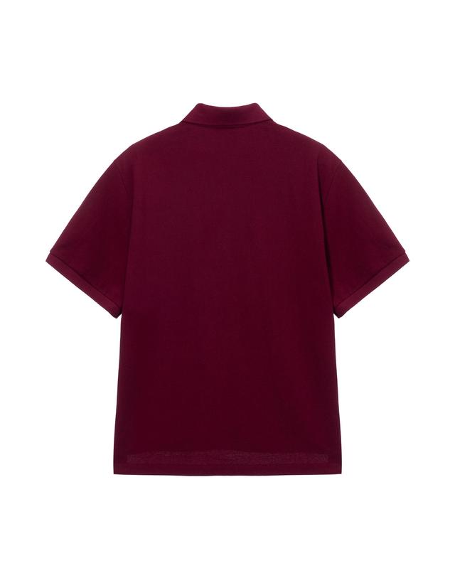 나우 팔레트 피케 셔츠 Burgundy 착용컷