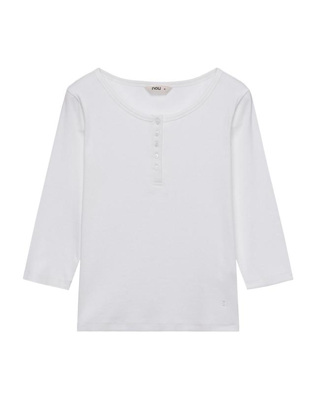 나우 W 골지 7부 티셔츠 White 착용컷