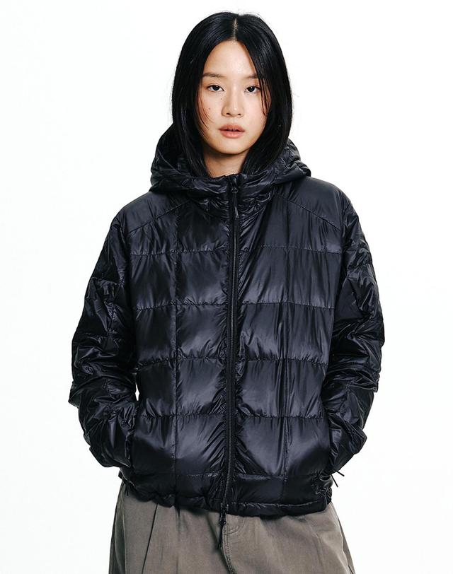 나우 팔레트 경량 다운 자켓 Black 착용컷