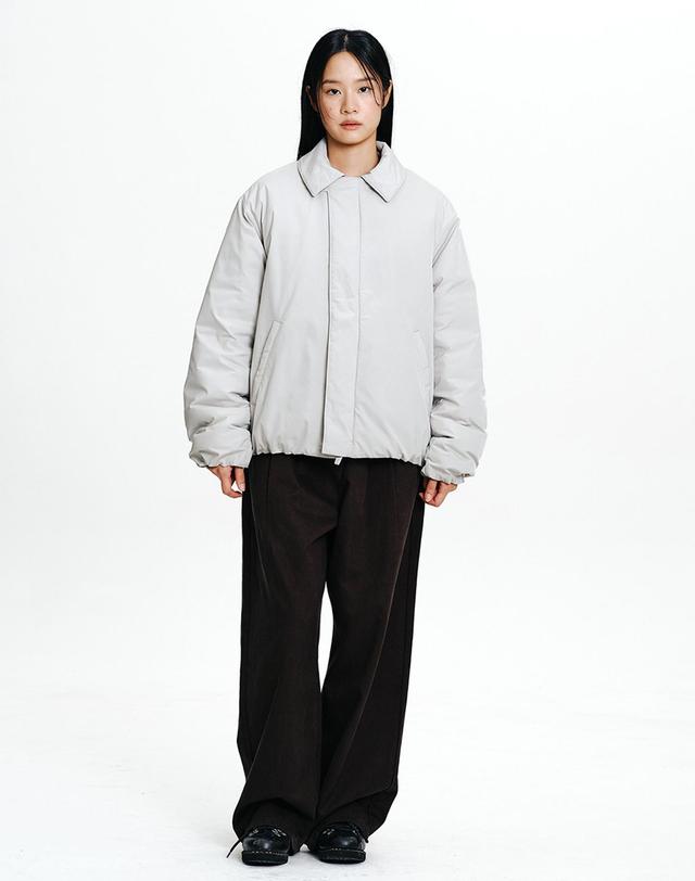 나우 코쿤 카라 패딩 자켓 Warm Gray 착용컷