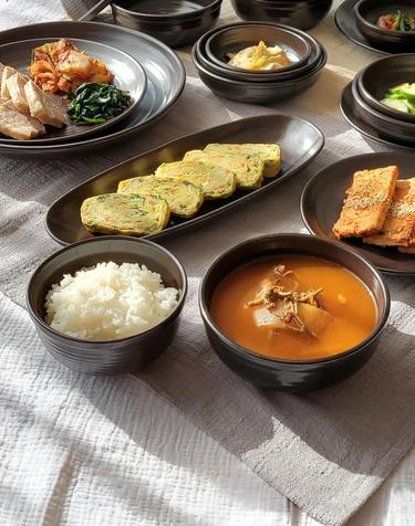 전통 한식기 옹기 접시 공기 대접 6인조 12P (공대세트)