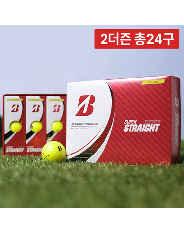 2박스 총24구/ 브리지스톤 3피스 골프공 NEW 슈퍼 스트레이트 2.0 디스턴스 소프트 비거리 골프볼