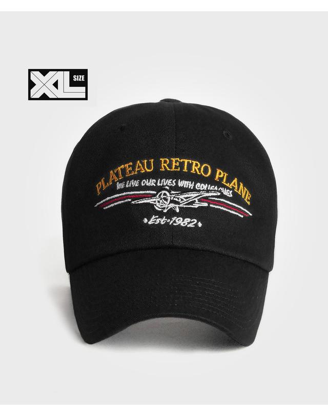 플래토 빅사이즈 볼캡 XL PLATEAU RP VTG CAP BLACK 블랙 착용컷