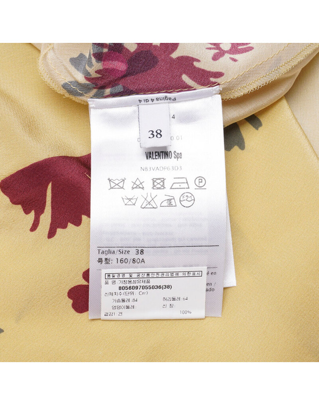 발렌티노 가라바니 [중고명품] [중고] 55 옐로우 실크 플라워 프린트 여성 원피스 PC0274 C L00 020 BLACK 착용컷