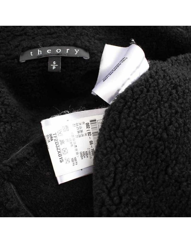 띠어리 [중고명품] [중고명품] 띠어리 블랙 램스킨 하이넥 무스탕 코트 S BLACK 착용컷