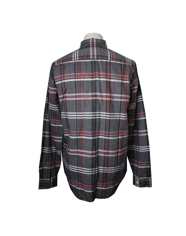 띠어리 [중고명품] [중고명품] 띠어리 남성 체크 린넨 혼방 셔츠 L 100 BLACK 착용컷