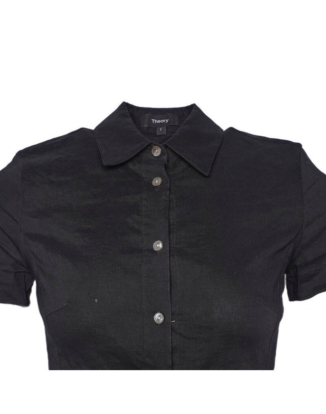 띠어리 [중고명품] [중고명품] 띠어리 블랙 코튼 여성 셔츠 원피스 K0203606 BLACK 착용컷