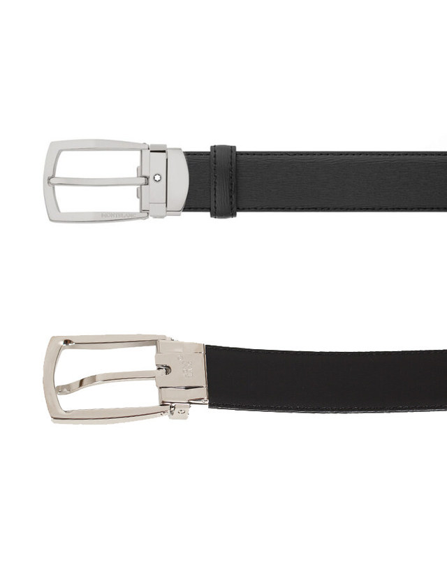 몽블랑 [명품] Montblanc 몽블랑 벨트 116706남성 정장벨트 진한 그레이 착용컷