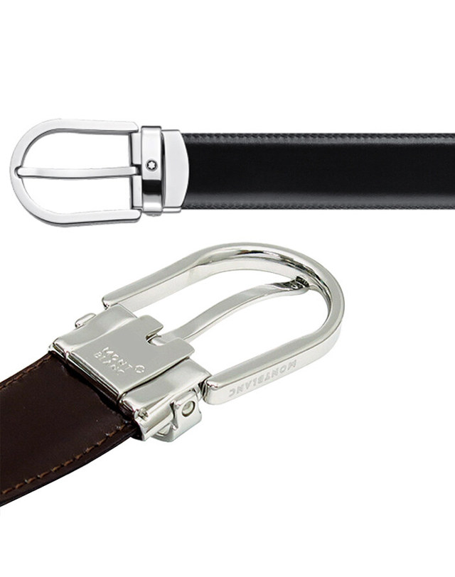 몽블랑 [명품] MONTBLANC 몽블랑 벨트 128135남성 정장벨트 기존 38157 모델 진한 그레이 착용컷