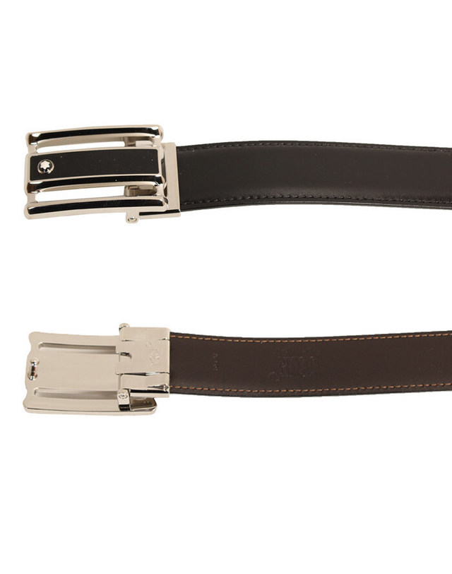 몽블랑 [명품] MONTBLANC 몽블랑 벨트 114423 정장벨트 진한 그레이 착용컷