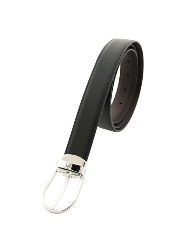 몽블랑 [명품] Montblanc 몽블랑 벨트 113834 정장벨트 진한 그레이 착용컷