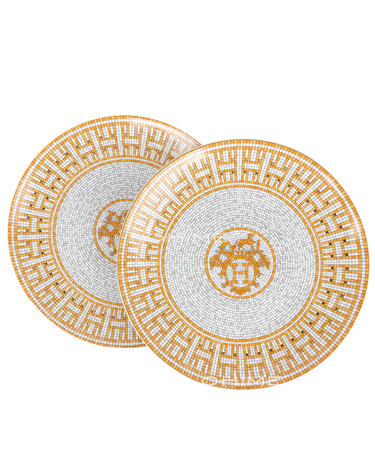 (당일출고) 에르메스테이블웨어 접시세트 PLATE 모자이크24 ORANGE