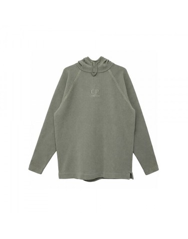 [명품] CP컴퍼니 26SS 로고 자수 후드티 카키그레이 20CMSS177A 110635S 921