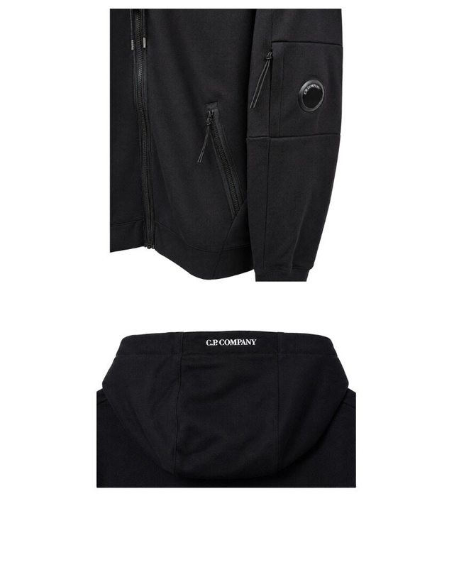 씨피 컴퍼니 씨피컴퍼니 [명품] 렌즈와펜 디아고날 스웨트 후드 집업 블랙 남성 자켓 RCCMSS716M 005086W 999 TFS 네이비 착용컷